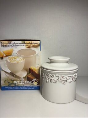 Crock Butter Keeper - White Ceramic